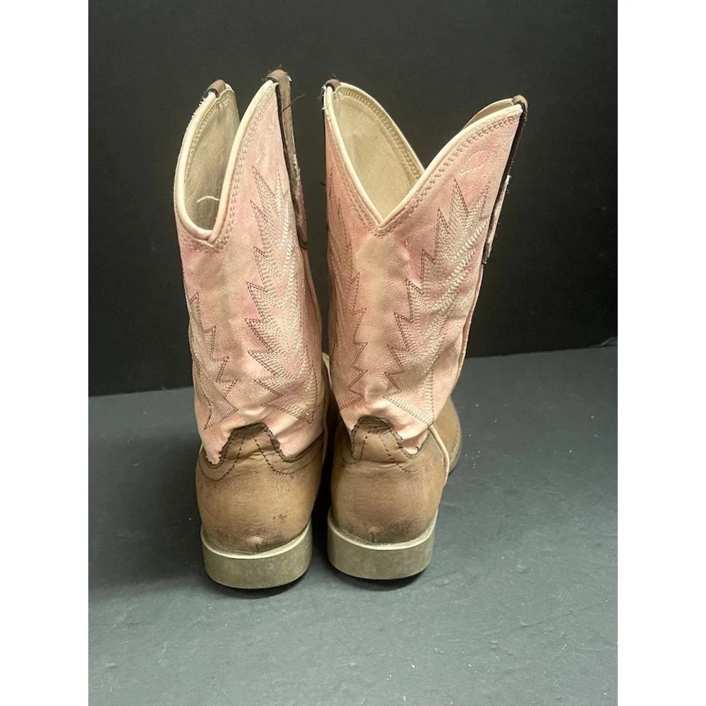 Roper Little Kids Girls Size 2 Western Cowboy Boots Pink & Brown Square Toe